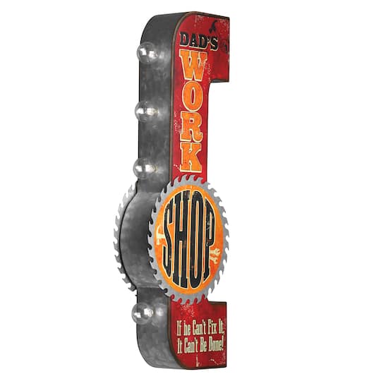 American Art Decor 25" Metal LED Dad's Workshop Marquee Sign